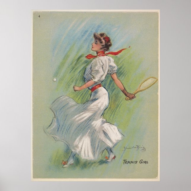 Tennisspieler Vintage Poster (Vorne)