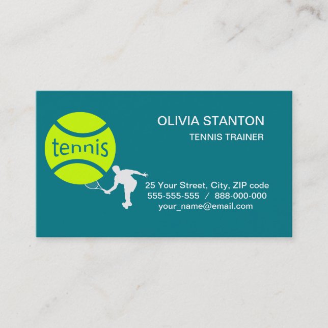 Tennisspieler Visitenkarte (Vorderseite)