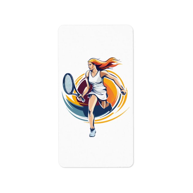 Tennisspielerin Adressaufkleber (Vorne)
