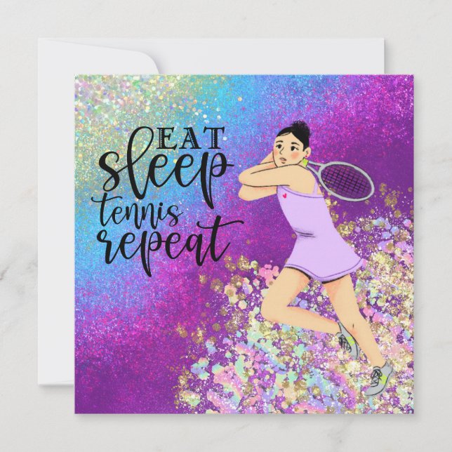 Tennisspielerin Eat Sleep Tennis Wiederholung von  (Vorderseite)
