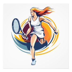 Tennisspielerin Fotodruck