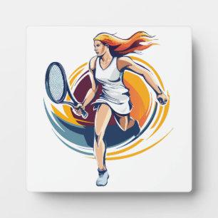 Tennisspielerin Fotoplatte