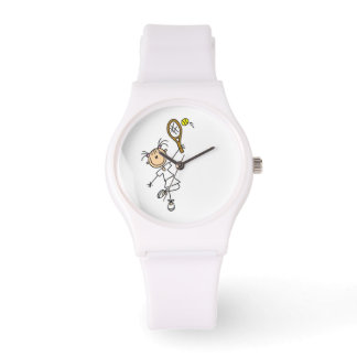 Tennisspielerin für Strichmännchen Armbanduhr