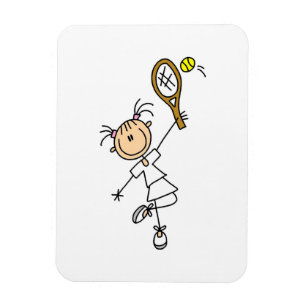 Tennisspielerin für Strichmännchen Magnet