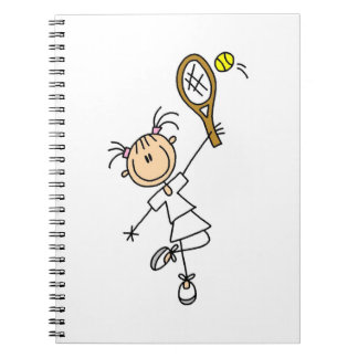 Tennisspielerin für Strichmännchen Notizblock