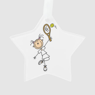 Tennisspielerin für Strichmännchen Ornament