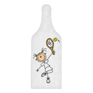 Tennisspielerin für Strichmännchen Schneidebrett