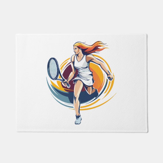 Tennisspielerin Fußmatte (Vorderseite)