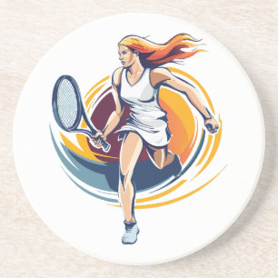 Tennisspielerin Getränkeuntersetzer