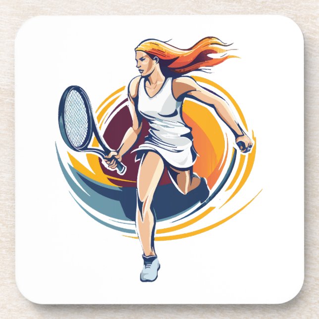 Tennisspielerin Getränkeuntersetzer (Vorderseite)