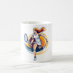 Tennisspielerin Kaffeetasse