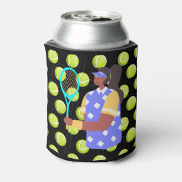 Tennisspielerin mit Balls für Party Dosenkühler