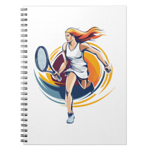 Tennisspielerin Notizblock