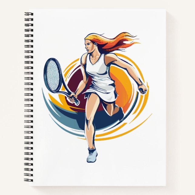 Tennisspielerin Notizbuch (Vorderseite)