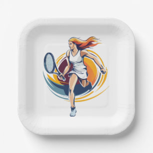 Tennisspielerin Pappteller