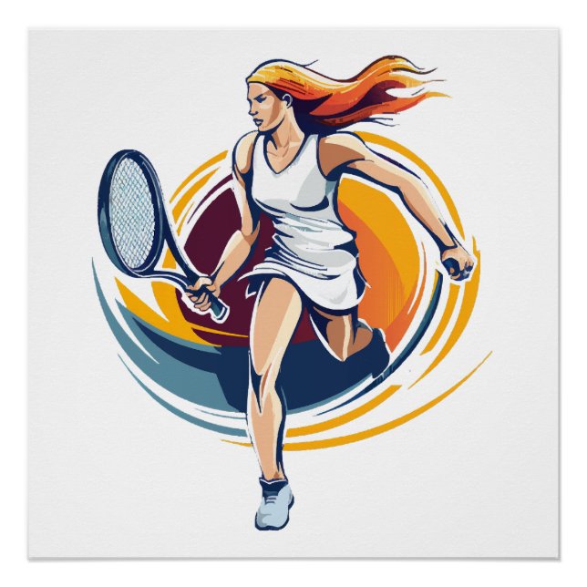 Tennisspielerin Poster (Vorderseite)