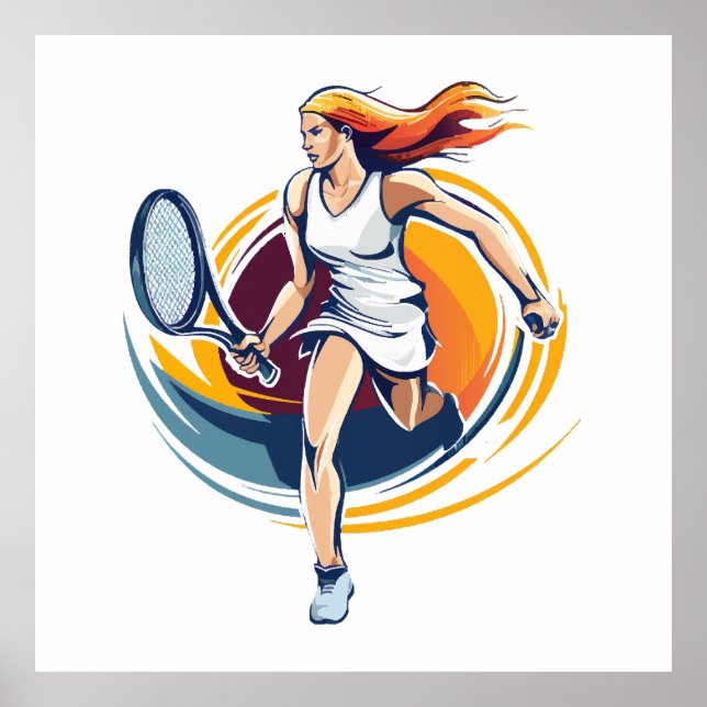Tennisspielerin Poster (Vorne)