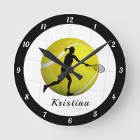 Tennisspielerin Silhouette Girls Name Ball