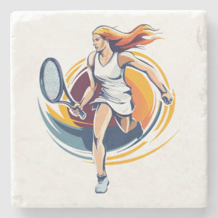 Tennisspielerin Steinuntersetzer