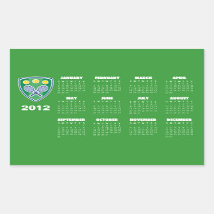 Tennisstickergeschenk mit Kalender Rechteckiger Aufkleber