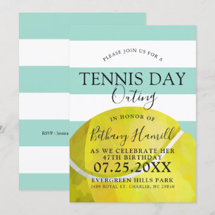 Tennistag Ausflug Tennis Themed Green Invest Einladung