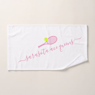 Tennisteam Name Pink Personalisiert Handtuch