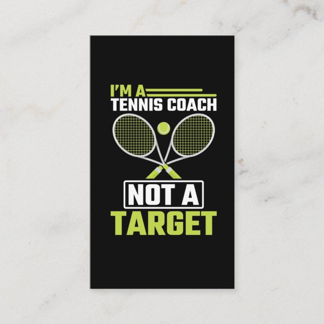 Tennistrainer kein Target Funny Tennis Trainer Visitenkarte (Vorderseite)