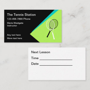 Tennisunterricht Termin Geschäftskarten Visitenkarte