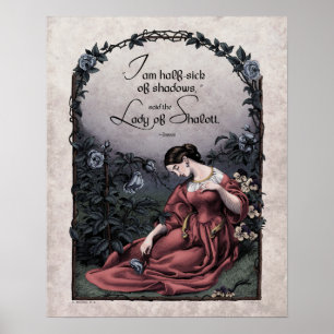 Tennyson "Lady of Shalott" Viktorianisch Art 16x20 Poster