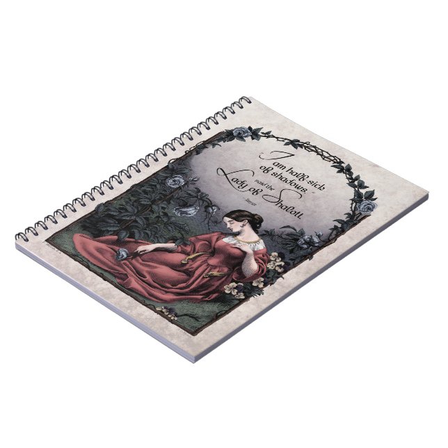 Tennyson "Lady of Shalott" Viktorianisches KunstNo Notizblock (Linke Seite)