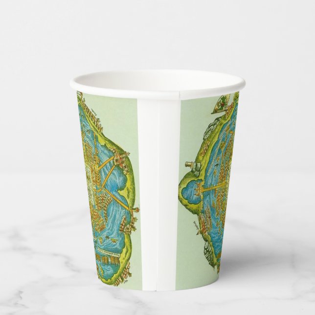 Tenochtitlan Map Ancient Aztec Hauptstadt Pappbecher (Rechts)