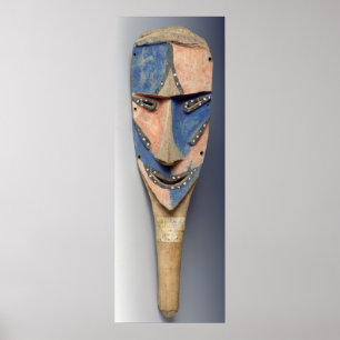 Tenon-Maske aus Ile de Vao, Neukaledonien Poster