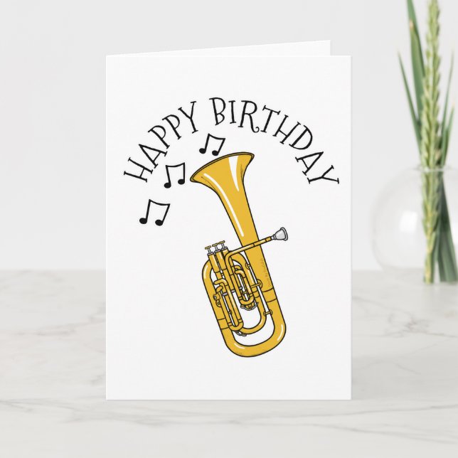 Tenor Horn Birthday Card Hornist Messingmusiker Dankeskarte (Vorderseite)