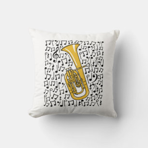 Tenor Horn Musical Notes Brass Music Teacher Kissen