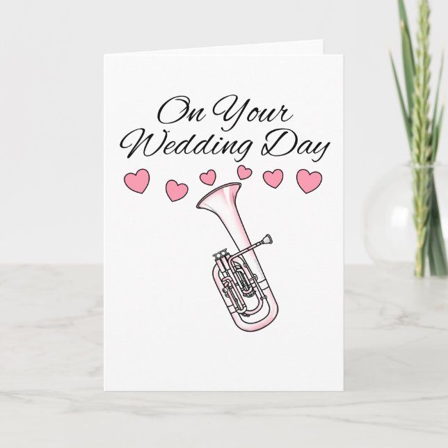 Tenor Horn Wedding Card Hornist Blasmusiker Dankeskarte (Vorderseite)