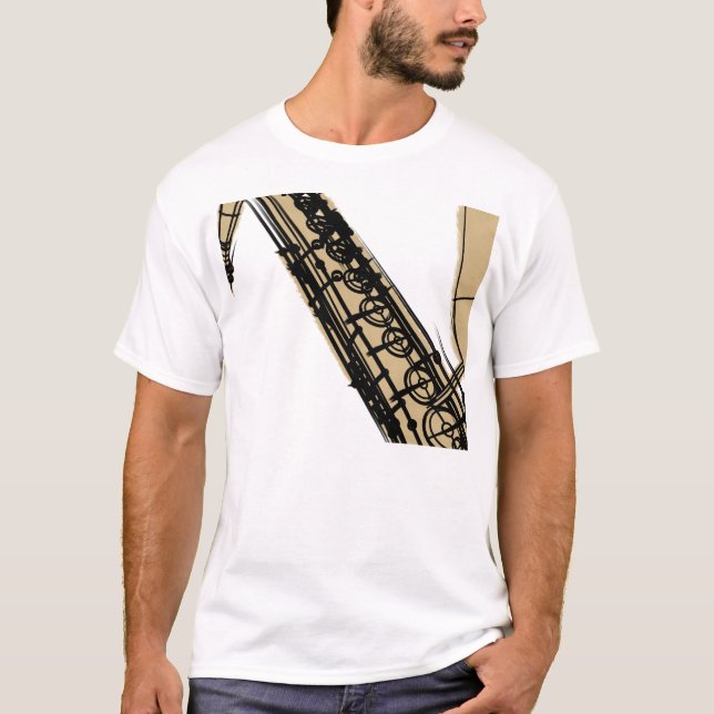 Tenorsaxofon kakifarbig T-Shirt (Vorderseite)