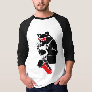 Tenorsaxofon-Katze - Rot T-Shirt