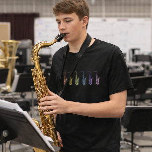 Tenorsaxophon Regenbogen T-Shirt