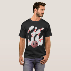 Tenpin Bowling Buttone und Bowling Ball T-Shirt