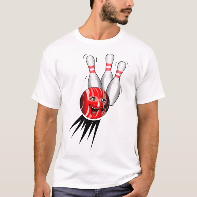 Tenpin Bowling Strike. T-Shirt (Vorderseite)
