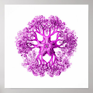 Tentacelabschnitt in rosa poster