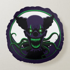 Tentacle Clown Rundes Kissen