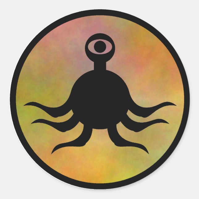 Tentacle Monster Hazard Runder Aufkleber (Vorderseite)