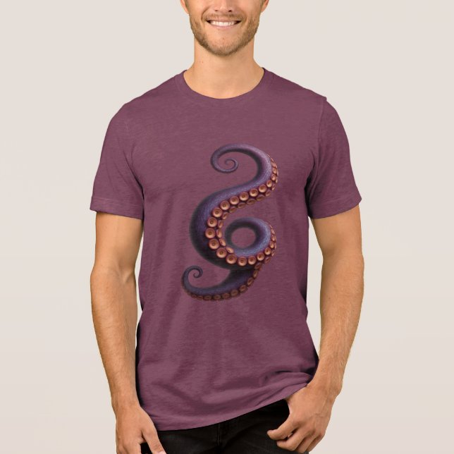 Tentacle Trouble - 3D Intruder Design Tri-Blend Shirt (Vorderseite)
