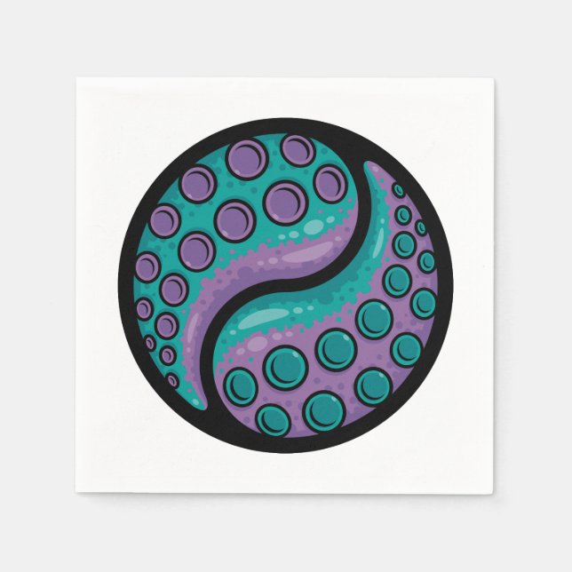 Tentacle Yin Yang Serviette (Vorderseite)