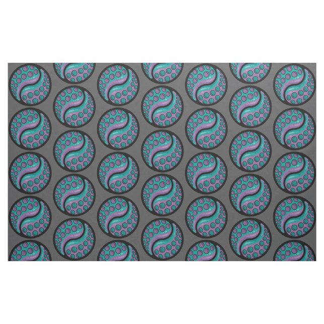 Tentacle Yin Yang Stoff (Fat Quarter (45,7 x 55,9 cm))