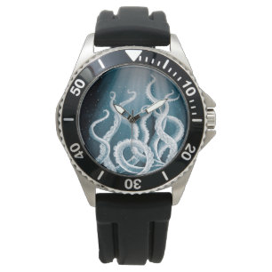 Tentacles Galaxy Blue Moon Rays Armbanduhr