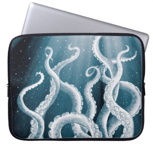 Tentacles Galaxy Blue Moon Rays Laptopschutzhülle