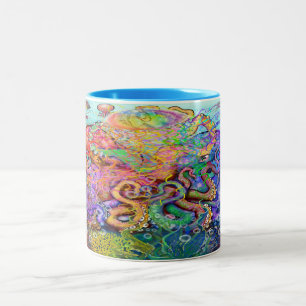 Tentacles Zwei-Tone-Kaffee-Tasse Zweifarbige Tasse