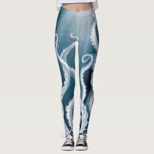 Tentacs Galaxy Blue Moon Rays Leggings